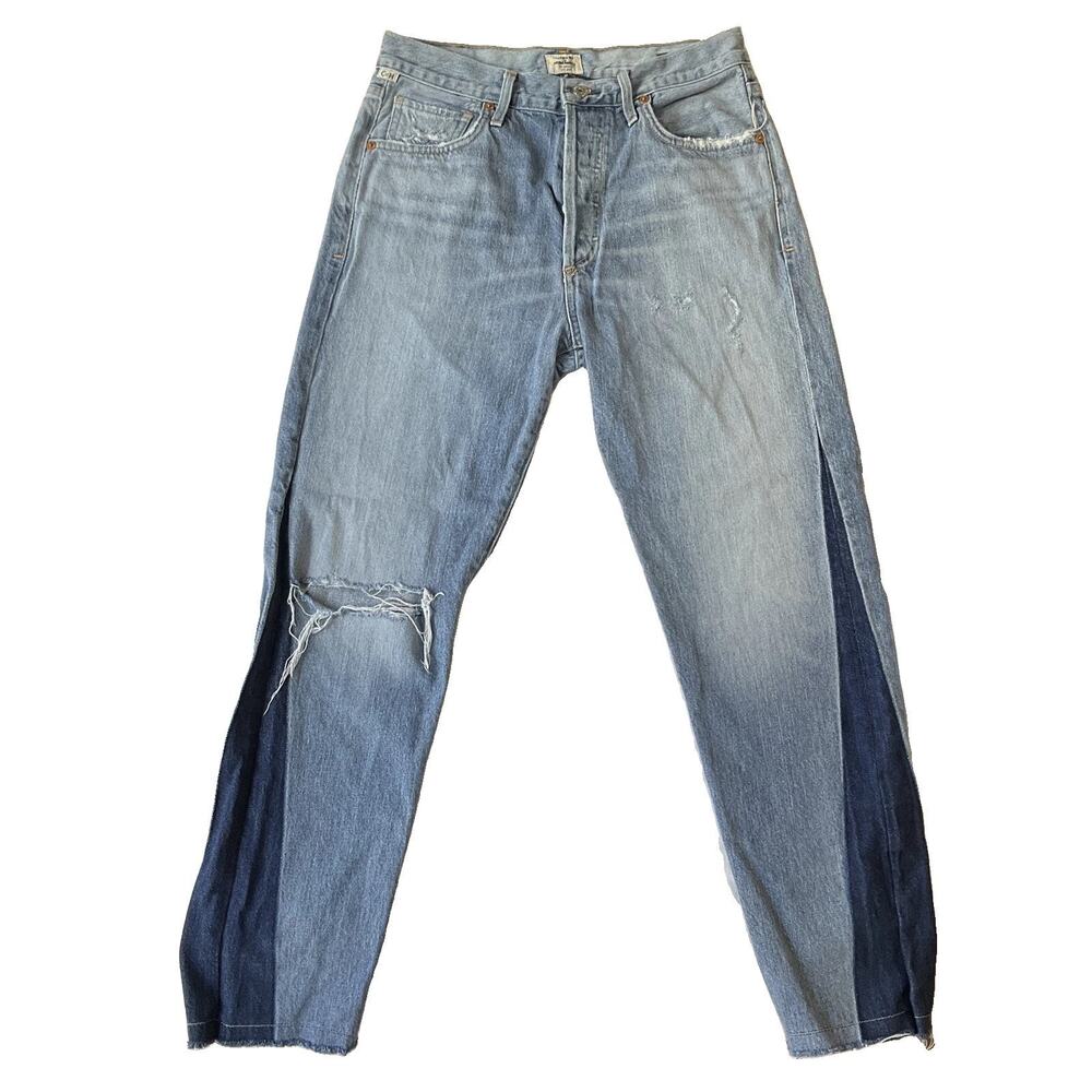 Citizens Of Humanity Women Jeans 25 Light Blue Denim Liya High Rise Cropped 25”